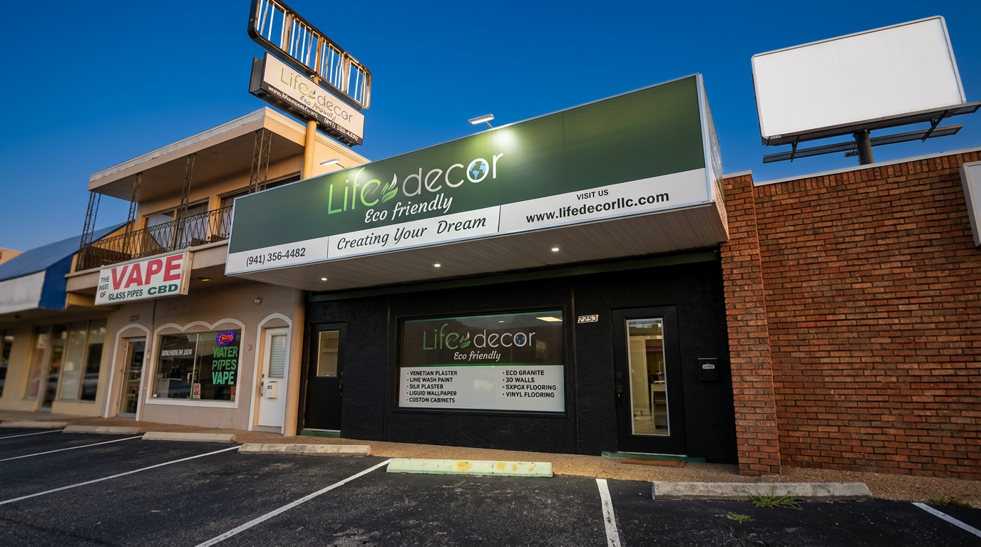 Life Decor storefront and showroom in Sarasota, Florida